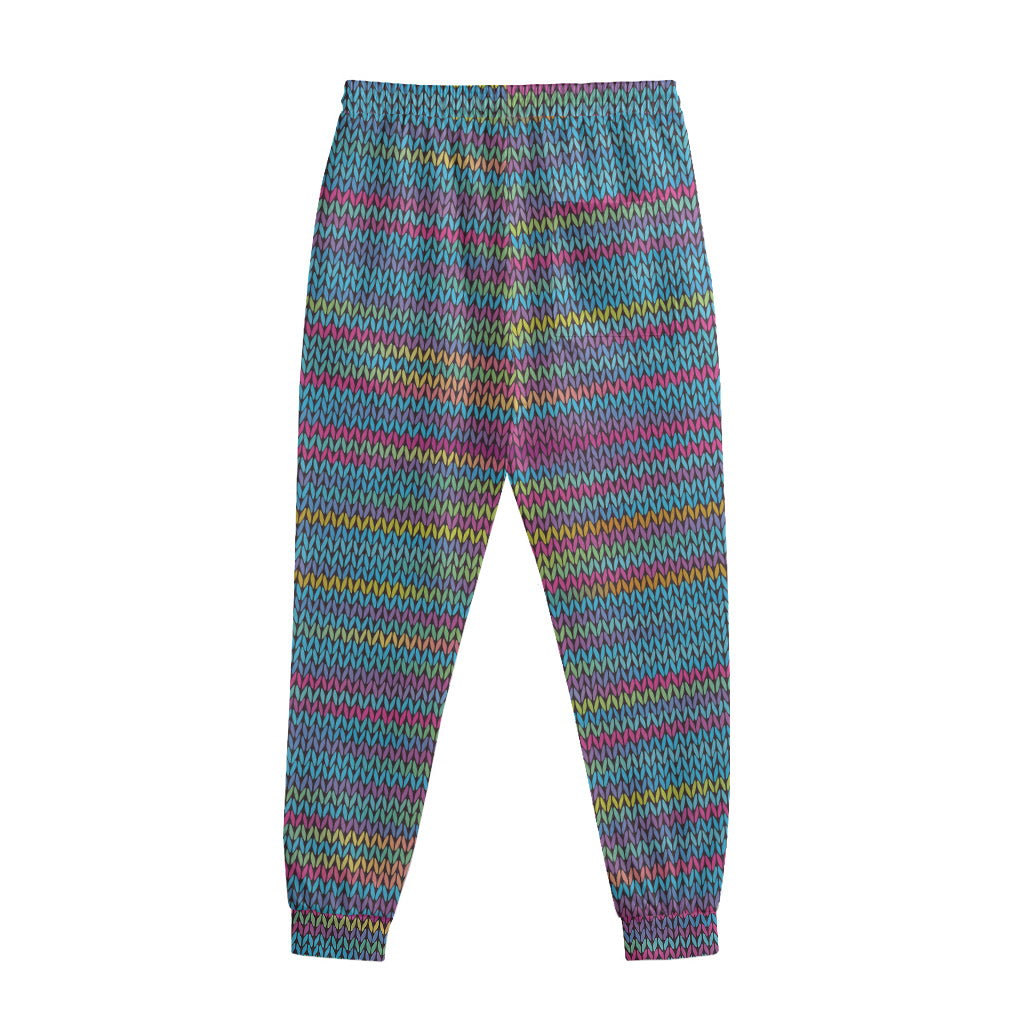 Colorful Knitted Pattern Print Sweatpants