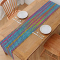 Colorful Knitted Pattern Print Table Runner