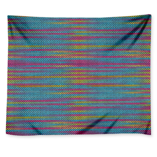 Colorful Knitted Pattern Print Tapestry
