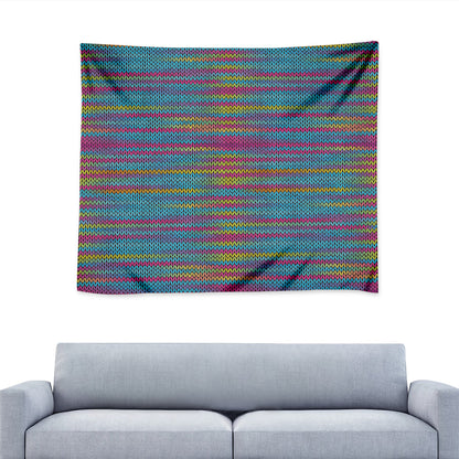 Colorful Knitted Pattern Print Tapestry