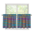 Colorful Knitted Pattern Print Tier Curtains