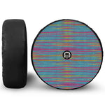 Colorful Knitted Pattern Print Tire Cover With Camera Hole