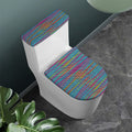 Colorful Knitted Pattern Print Toilet Lid And Tank Cover Set