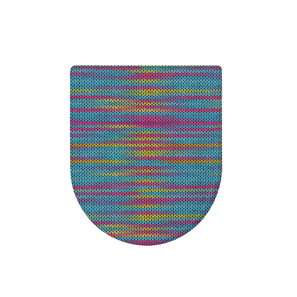 Colorful Knitted Pattern Print Toilet Lid Cover