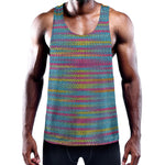 Colorful Knitted Pattern Print Training Tank Top
