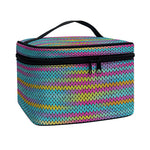 Colorful Knitted Pattern Print Travel Makeup Bag