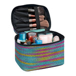 Colorful Knitted Pattern Print Travel Makeup Bag