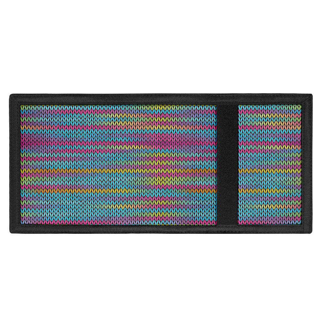 Colorful Knitted Pattern Print Trifold Wallet