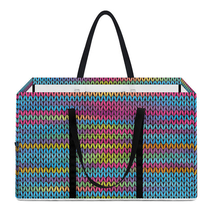 Colorful Knitted Pattern Print Utility Tote Bag
