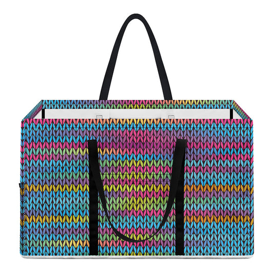 Colorful Knitted Pattern Print Utility Tote Bag