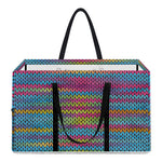 Colorful Knitted Pattern Print Utility Tote Bag