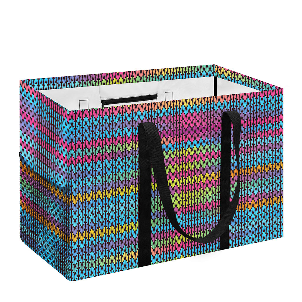 Colorful Knitted Pattern Print Utility Tote Bag