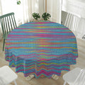 Colorful Knitted Pattern Print Waterproof Round Tablecloth