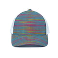 Colorful Knitted Pattern Print White Mesh Trucker Hat