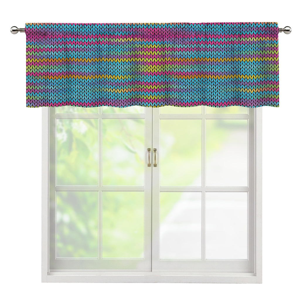 Colorful Knitted Pattern Print Window Valance