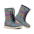 Colorful Knitted Pattern Print Winter Boots