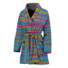 Colorful Knitted Pattern Print Women's Bathrobe