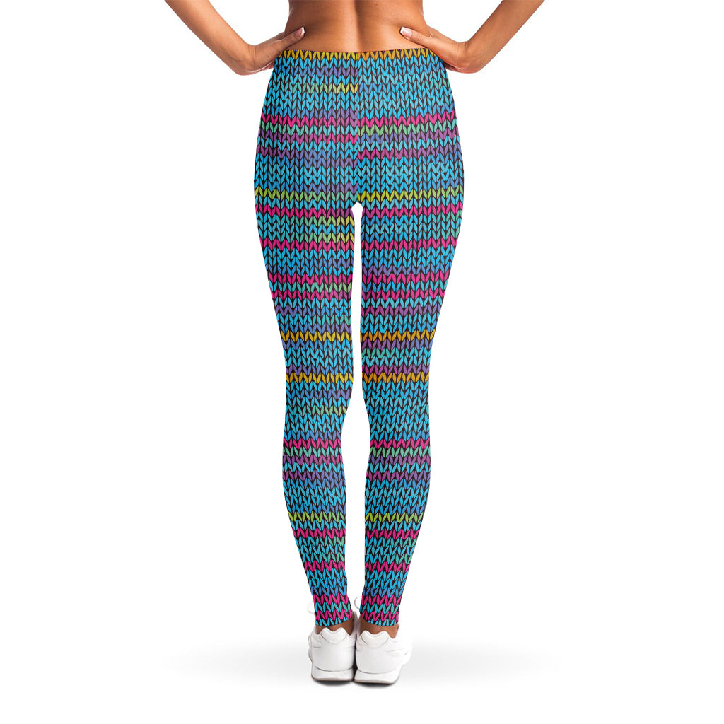 Colorful Knitted Pattern Print Women's Leggings