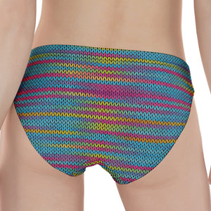 Colorful Knitted Pattern Print Women's Panties