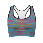 Colorful Knitted Pattern Print Women's Sports Bra