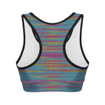 Colorful Knitted Pattern Print Women's Sports Bra