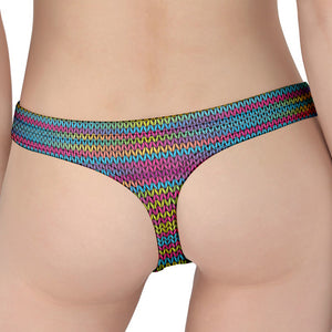 Colorful Knitted Pattern Print Women's Thong