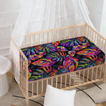 Colorful Leaf Tropical Pattern Print Baby Crib Sheet