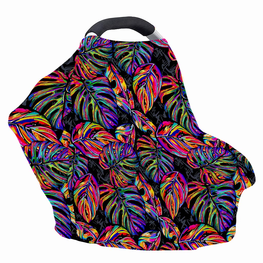 Colorful Leaf Tropical Pattern Print Baby Seat Cover