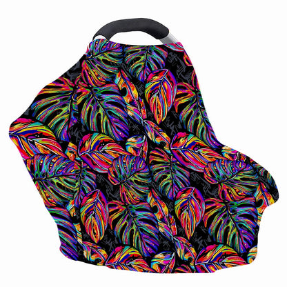 Colorful Leaf Tropical Pattern Print Baby Seat Cover