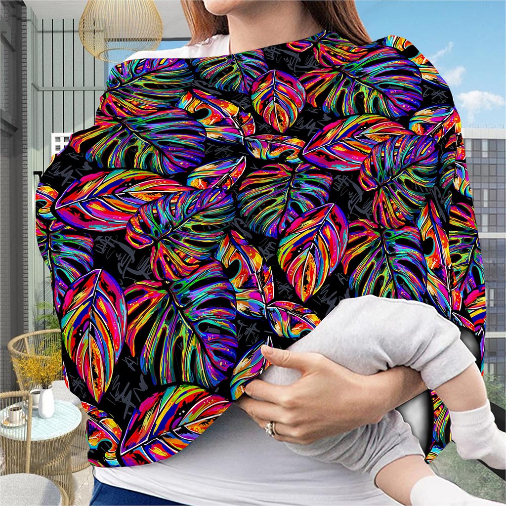 Colorful Leaf Tropical Pattern Print Baby Seat Cover