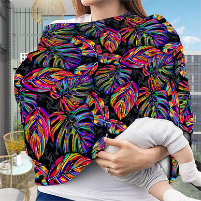 Colorful Leaf Tropical Pattern Print Baby Seat Cover
