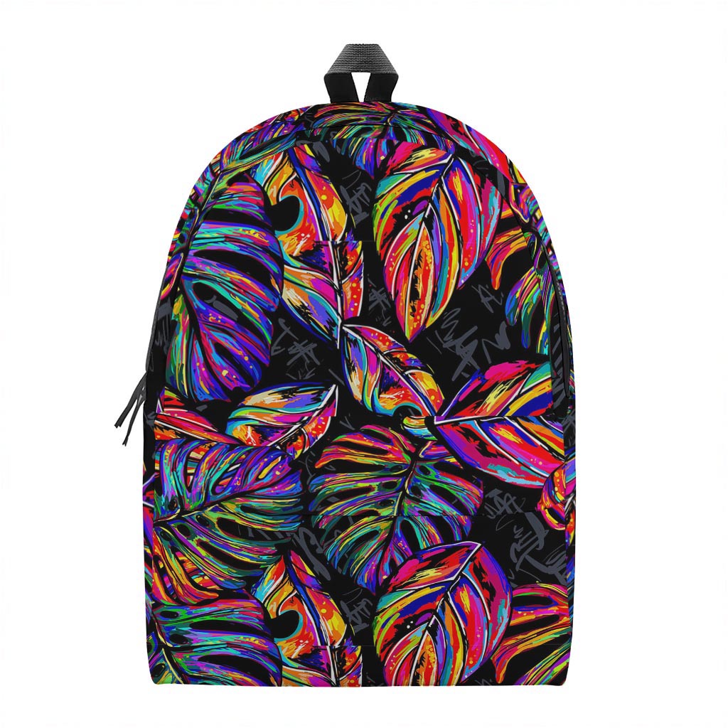 Colorful Leaf Tropical Pattern Print Backpack