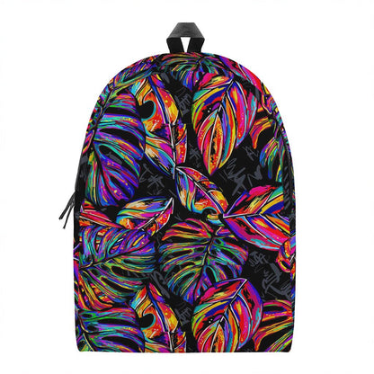 Colorful Leaf Tropical Pattern Print Backpack