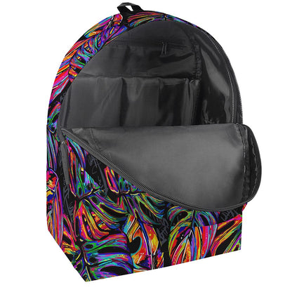 Colorful Leaf Tropical Pattern Print Backpack