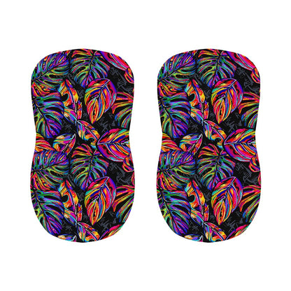 Colorful Leaf Tropical Pattern Print Bar Stool Covers