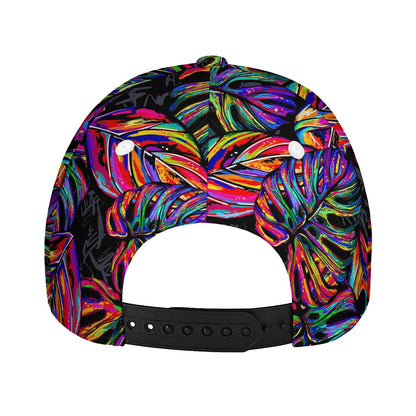 Colorful Leaf Tropical Pattern Print Baseball Cap