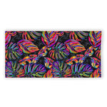 Colorful Leaf Tropical Pattern Print Beach Towel