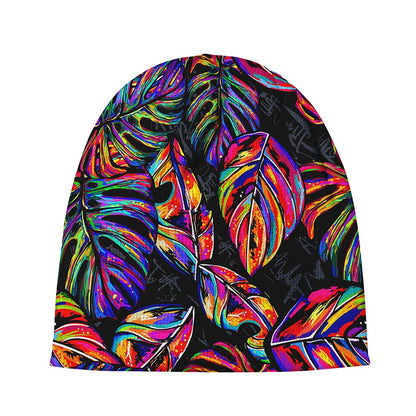 Colorful Leaf Tropical Pattern Print Beanie