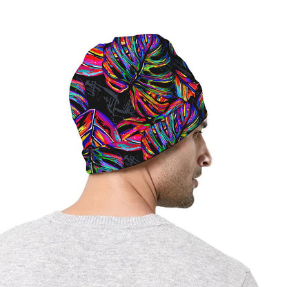 Colorful Leaf Tropical Pattern Print Beanie