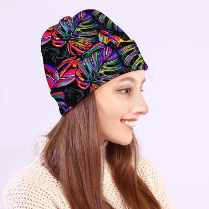 Colorful Leaf Tropical Pattern Print Beanie