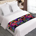 Colorful Leaf Tropical Pattern Print Bed Runner