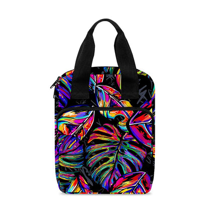 Colorful Leaf Tropical Pattern Print Bible Tote Bag