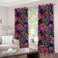 Colorful Leaf Tropical Pattern Print Dimout Grommet Curtains