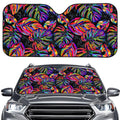 Colorful Leaf Tropical Pattern Print Car Windshield Sun Shade