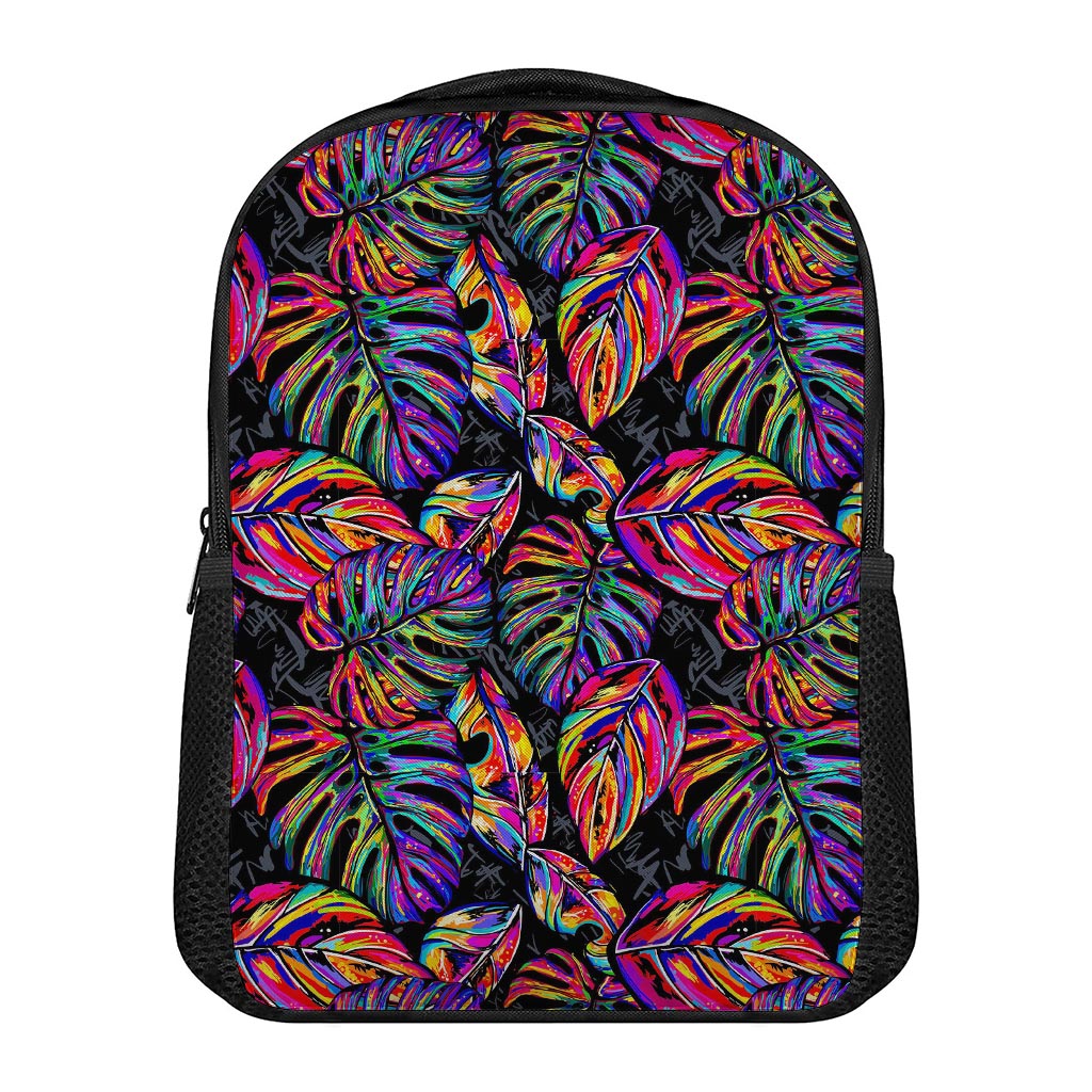 Colorful Leaf Tropical Pattern Print Casual Backpack
