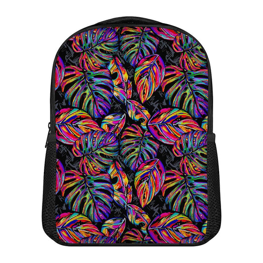 Colorful Leaf Tropical Pattern Print Casual Backpack