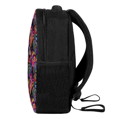 Colorful Leaf Tropical Pattern Print Casual Backpack