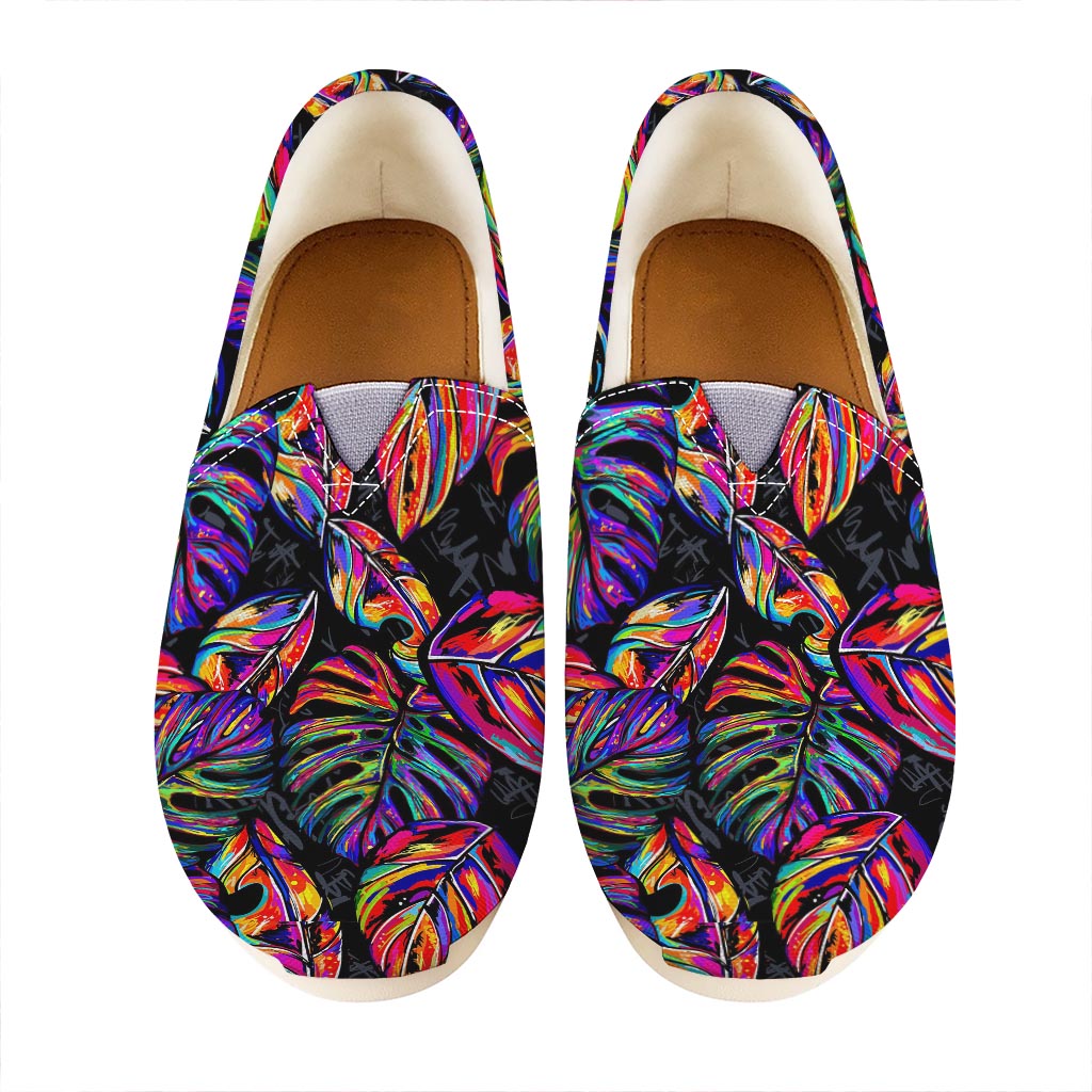 Colorful Leaf Tropical Pattern Print Casual Shoes