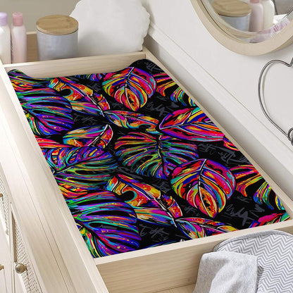 Colorful Leaf Tropical Pattern Print Changing Pad Cover