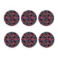 Colorful Leaf Tropical Pattern Print Coaster Set